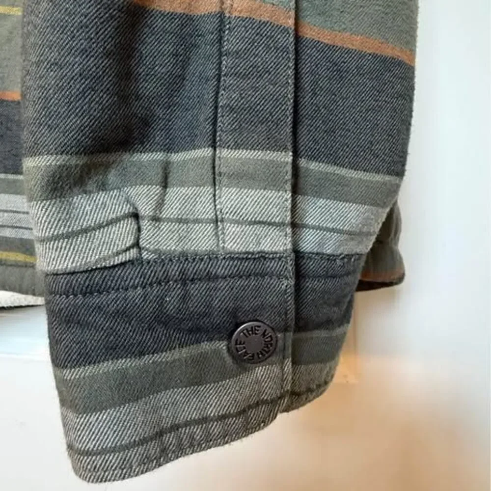 The North Face Men's Hooded Campshire Shirt Jacket XXL Green Gray Striped